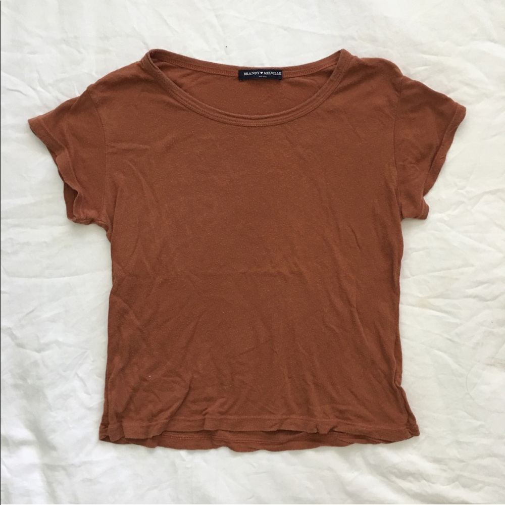 Rare brandy melville burnt orange mason shirt